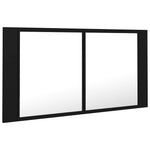 Led-Speilskap Til Baderom Svart 90X12X45 Cma Kryl