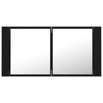 Led-Speilskap Til Baderom Svart 90X12X45 Cma Kryl