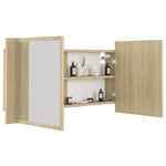 Led-Speilskap Til Baderom Sonoma Eik 90X12X45 Cm Akryl