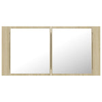 Led-Speilskap Til Baderom Sonoma Eik 90X12X45 Cm Akryl