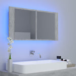 Led-Speilskap Betonggrå 90X12X45 Cm Akryl