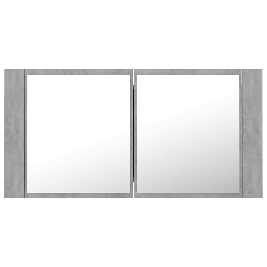 Led-Speilskap Betonggrå 90X12X45 Cm Akryl