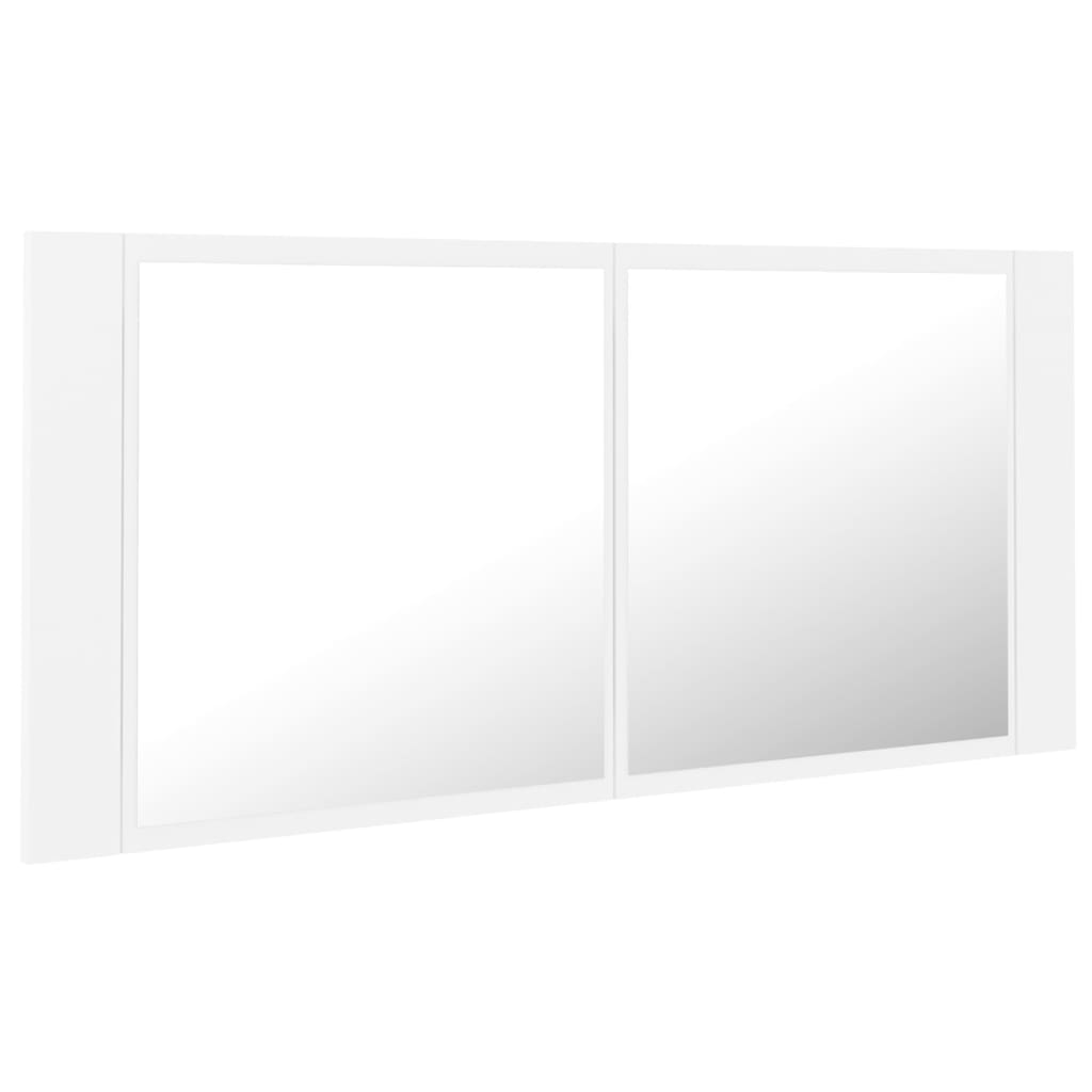 Led-Speilskap Til Baderom Hvit 100X12X45 Cm Akryl