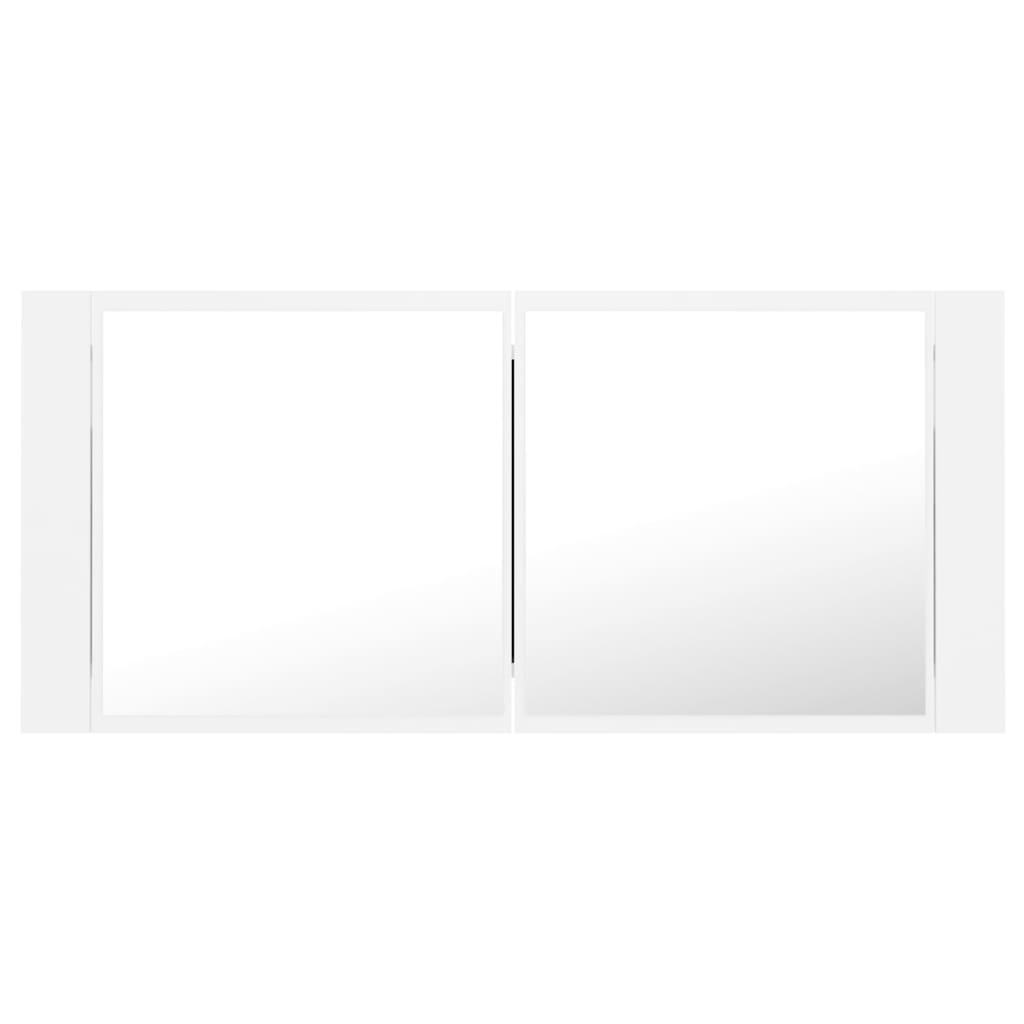 Led-Speilskap Til Baderom Hvit 100X12X45 Cm Akryl