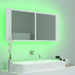 Led-Speilskap Til Baderom Hvit 100X12X45 Cm Akryl