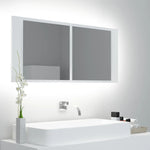Led-Speilskap Til Baderom Hvit 100X12X45 Cm Akryl