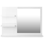 Baderomsspeil Høyglans Hvit 60X10,5X45 Cm Konstruert Tre