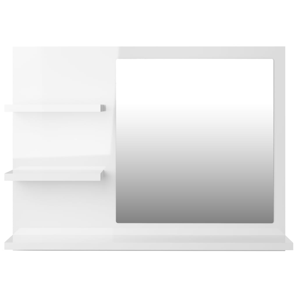 Baderomsspeil Høyglans Hvit 60X10,5X45 Cm Konstruert Tre
