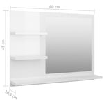 Baderomsspeil Høyglans Hvit 60X10,5X45 Cm Konstruert Tre