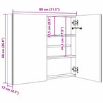 Led-Speilskap Til Bad 80X12,2X68 Cm