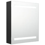 Led-Speilskap Til Bad Svart 50X14X60 Cm
