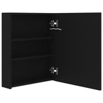 Led-Speilskap Til Bad Svart 50X14X60 Cm