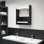 Led-Speilskap Til Bad Svart 50X14X60 Cm