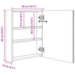 Led-Speilskap Til Bad Blank Hvit 50X14X60 Cm