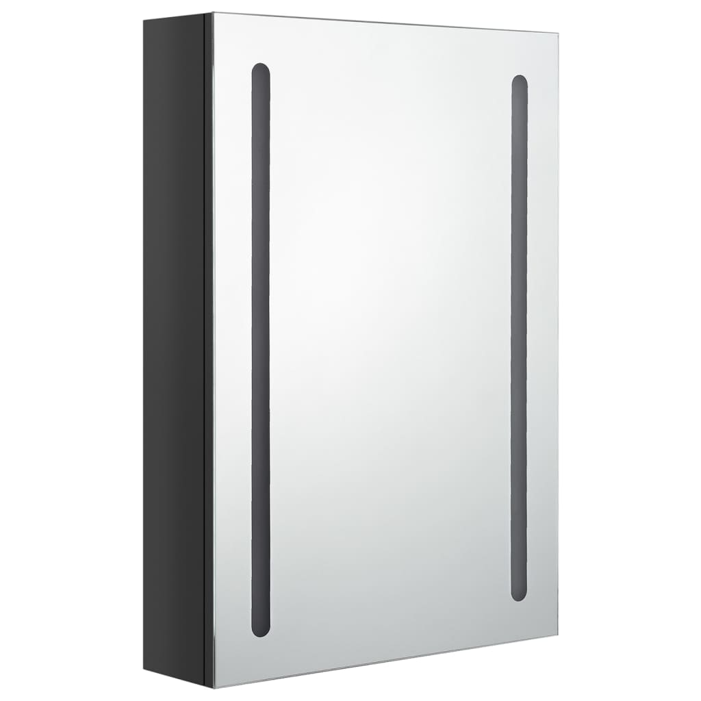 Led-Speilskap Til Bad Blank Svart 50X13X70 Cm