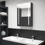 Led-Speilskap Til Bad Blank Svart 50X13X70 Cm