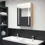 Led-Speilskap Til Bad Eik 50X13X70 Cm