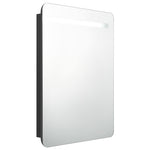 Led-Speilskap Til Bad Blank Svart 60X11X80 Cm