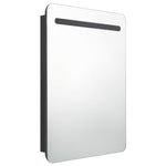 Led-Speilskap Til Bad Blank Svart 60X11X80 Cm
