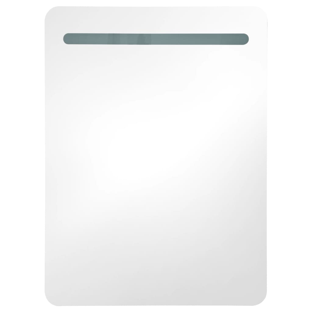 Led-Speilskap Til Bad Blank Svart 60X11X80 Cm