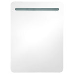 Led-Speilskap Til Bad Blank Svart 60X11X80 Cm