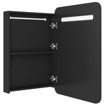 Led-Speilskap Til Bad Blank Svart 60X11X80 Cm