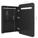 Led-Speilskap Til Bad Blank Svart 60X11X80 Cm