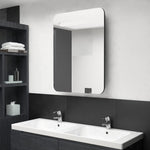 Led-Speilskap Til Bad Blank Svart 60X11X80 Cm