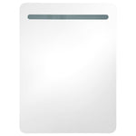 Led-Speilskap Til Bad Blank Svart 60X11X80 Cm