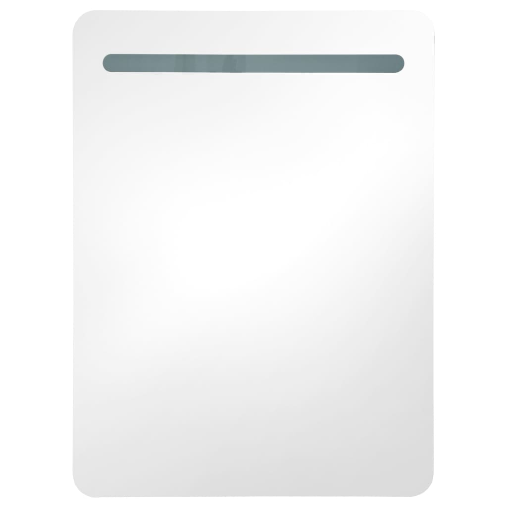 Led-Speilskap Til Bad Blank Svart 60X11X80 Cm