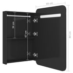 Led-Speilskap Til Bad Blank Svart 60X11X80 Cm