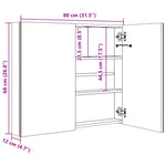 Led-Speilskap Til Bad Blank Hvit 80X12X68 Cm