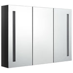 Led-Speilskap Til Bad 89X14X62 Cm Skinnende Svart