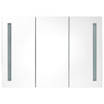 Led-Speilskap Til Bad 89X14X62 Cm Skinnende Svart