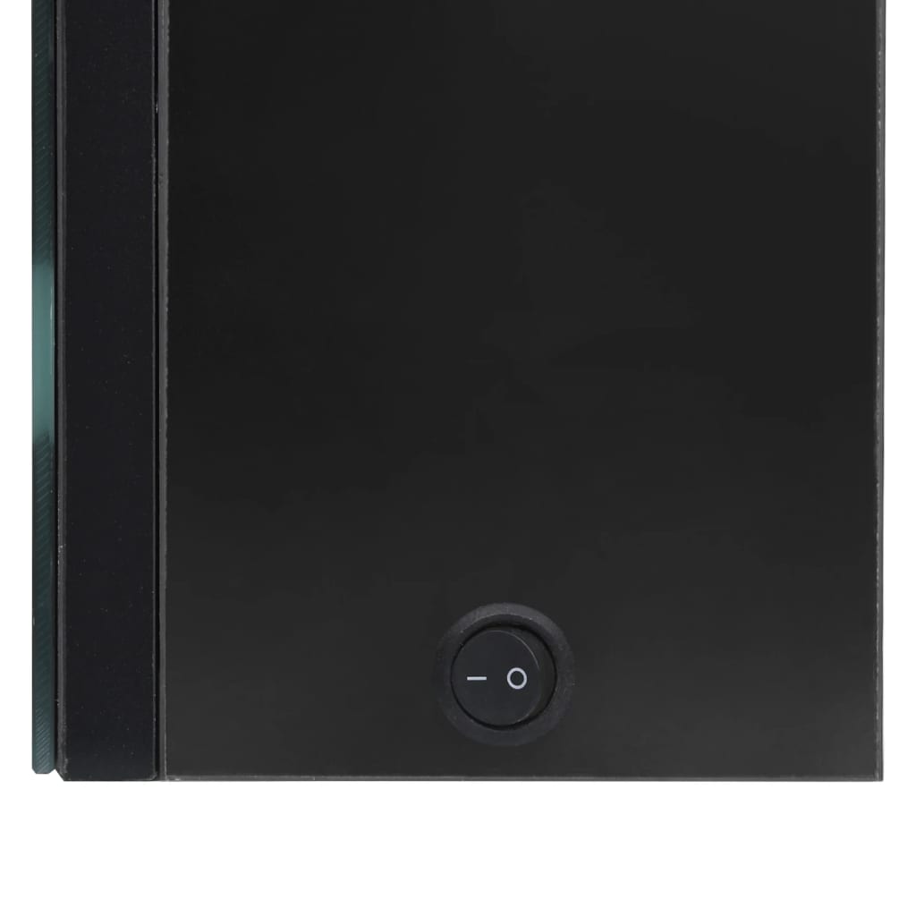 Led-Speilskap Til Bad 89X14X62 Cm Skinnende Svart