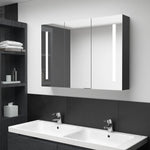 Led-Speilskap Til Bad 89X14X62 Cm Skinnende Svart