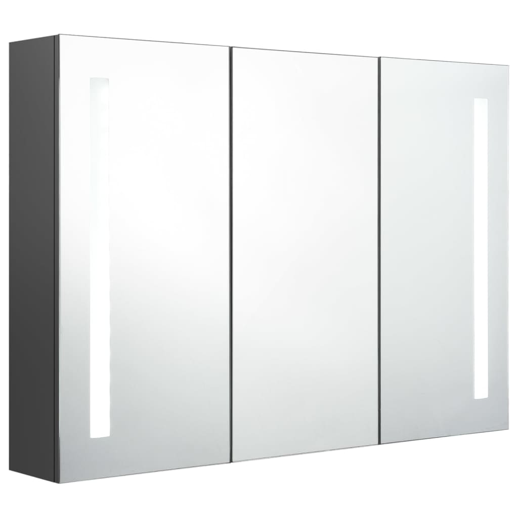 Led-Speilskap Til Bad 89X14X62 Cm Grå