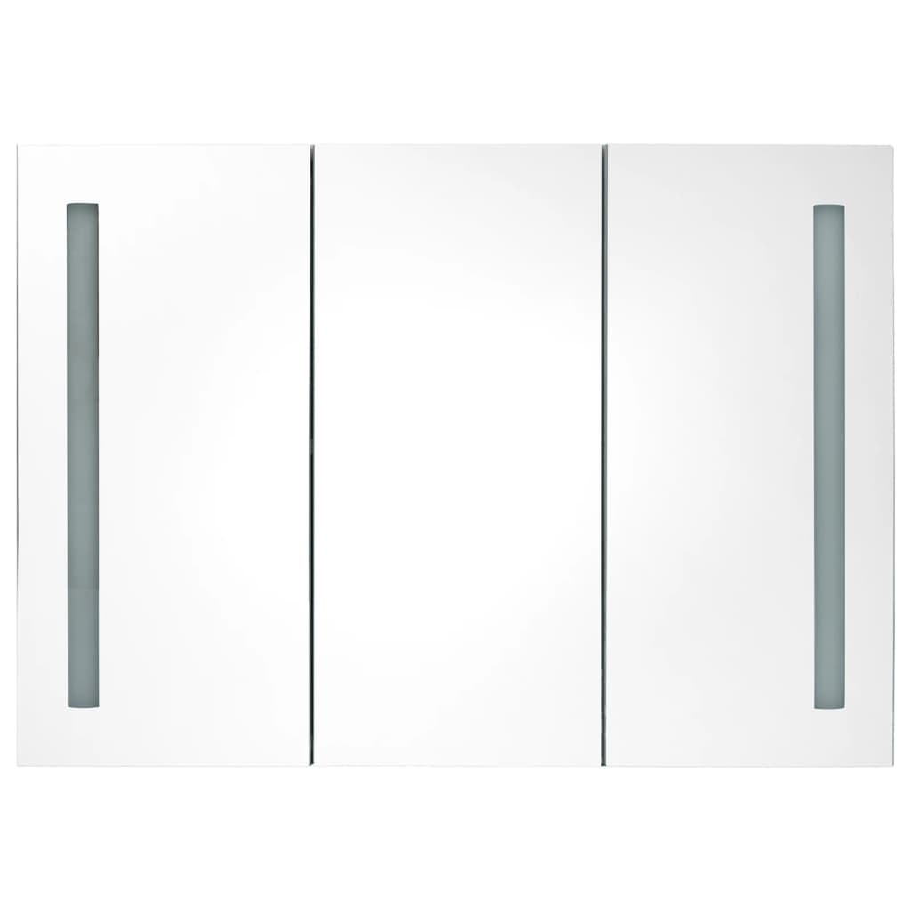 Led-Speilskap Til Bad 89X14X62 Cm Skinnende Grå