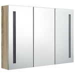 Led-Speilskap Til Bad 89X14X62 Cm Eik