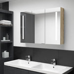 Led-Speilskap Til Bad 89X14X62 Cm Eik