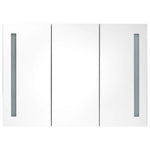 Led-Speilskap Til Bad 89X14X62 Cm Hvit Og Eik