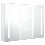 Led-Speilskap Til Bad 89X14X62 Cm Skinnende Hvit