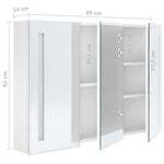 Led-Speilskap Til Bad 89X14X62 Cm Skinnende Hvit