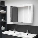 Led-Speilskap Til Bad 89X14X62 Cm Skinnende Hvit