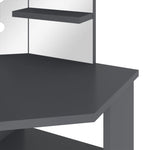 Hjørnemontert Sminkebord Med Led Grå 111X54X141,5 Cm