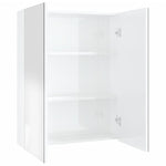 Speilskap Til Bad 60X15X75 Cm Mdf Skinnende Hvit