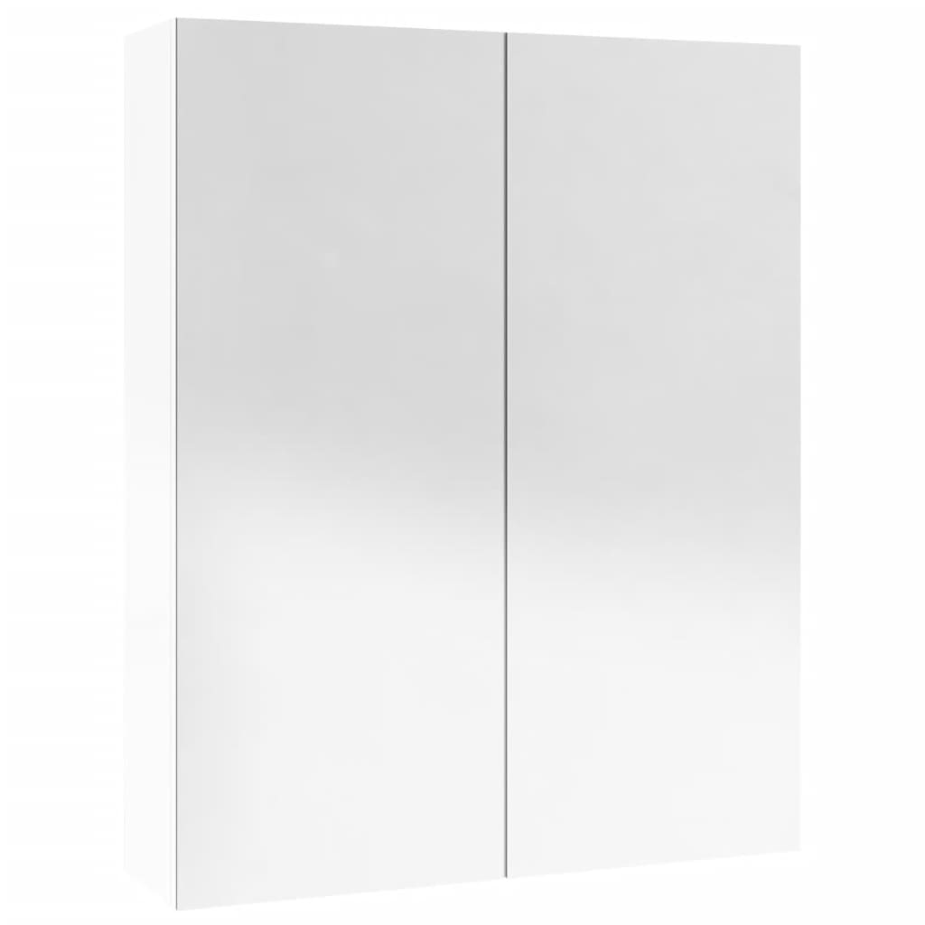 Speilskap Til Bad 60X15X75 Cm Mdf Skinnende Hvit