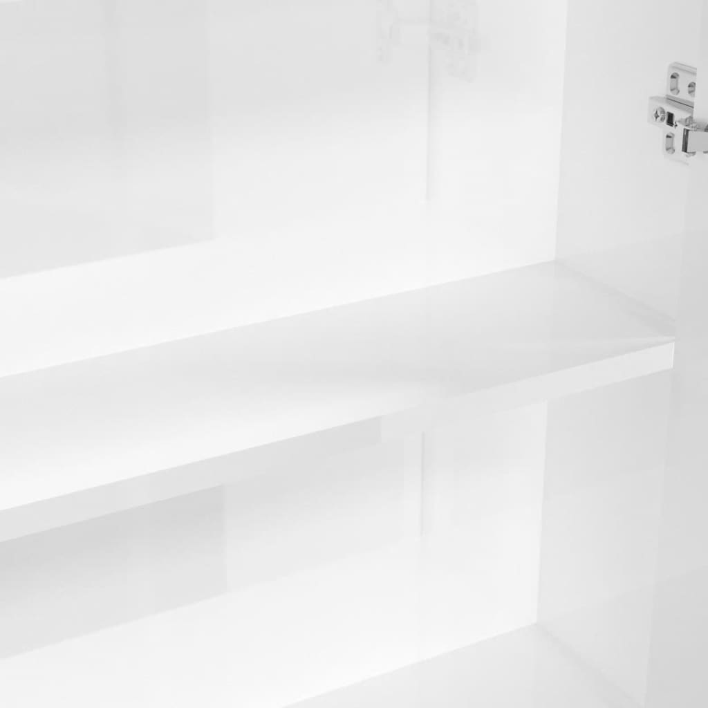 Speilskap Til Bad 60X15X75 Cm Mdf Skinnende Hvit