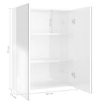 Speilskap Til Bad 60X15X75 Cm Mdf Skinnende Hvit