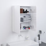 Speilskap Til Bad 60X15X75 Cm Mdf Skinnende Hvit